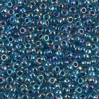 8/0 Blue Lined Aqua AB Miyuki Seed Bead 8-339BL