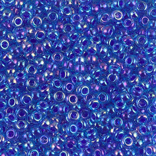 8/0 Cobalt Lined Sapphire AB Miyuki Seed Bead 8-353 10g