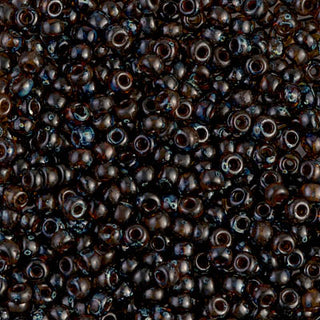 8/0 Transparent Dark Topaz Picasso Miyuki Seed Bead 8-4502 10g