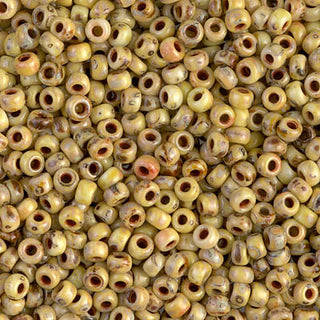 8/0 Opaque Yellow Picasso Miyuki Seed Bead 8-4512 10g
