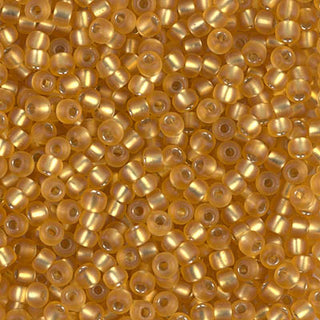 8/0 Matte Silver Lined Dark Gold Miyuki Seed Bead 8-4F 10g