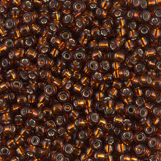 8/0 Silver Lined Dark Topaz Miyuki Seed Bead 8-5 10g