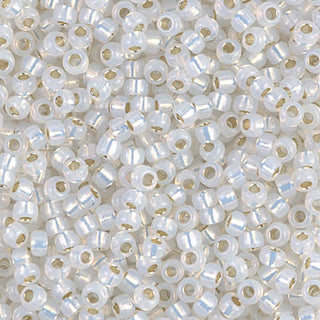 8/0 Glitter Lined White Opal Miyuki Seed Bead 8-551 10g