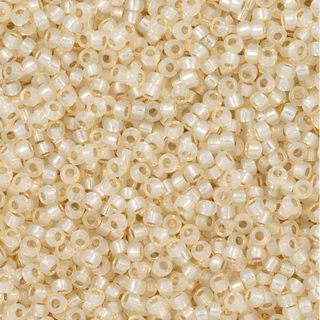 8/0 Dyed Cream Silver Lined Alabaster Miyuki Seed Bead 8-577 10g