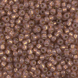 8/0 Dyed Rose Bronze Silver Lined Alabaster Miyuki Seed Bead 8-641 10g