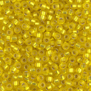 8/0 Matte Silver Lined Yellow Miyuki Seed Bead 8-6F 10g