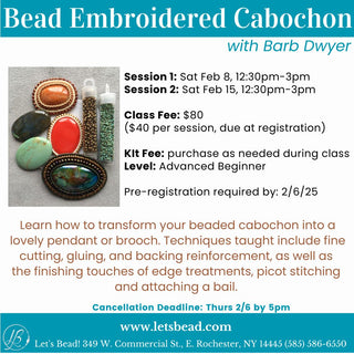 Flyer for Bead Embroidery class.