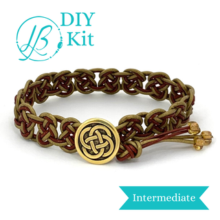 Celtic Knot Bracelet Kit Brick Red & Gold