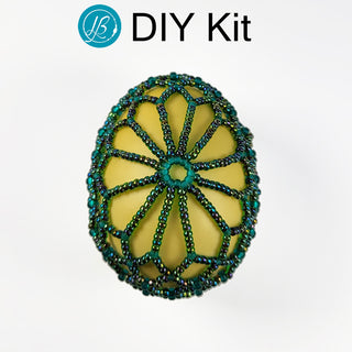 Cover of DIY green and yellow Spring Flower Beaded Egg Kit.