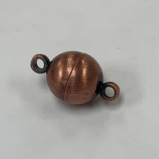 Magnet clasp 8mm Round, antique Copper.