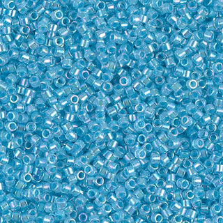 Aqua Lined Crystal AB 11/0 Miyuki Delica Bead DB0057 7g