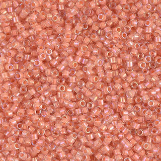 Peach Lined Crystal Luster 11/0 Miyuki Delica Bead DB0068 7g