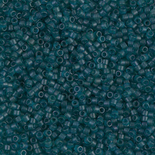 Dyed Semi-Frosted Transparent Dark Teal 11/0 Miyuki Delica Bead DB0788 7g