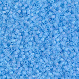 Matte Transparent Aqua AB 11/0 Miyuki Delica Bead DB0861 7g
