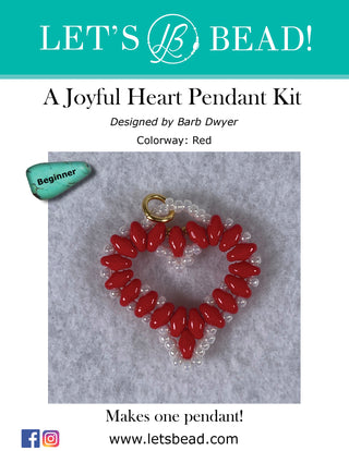 Cover pix of Joyful Heart Pendant Kit in red and white.