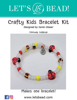 Full cover of DIY Kit Crafty Kids memory wire Bracelet with ladybug charm  - Ladybugs.