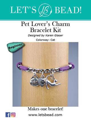 DIY kit pet lovers charm bracelet - cat.