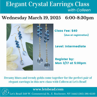 Flyer for Crystal Earrings class.