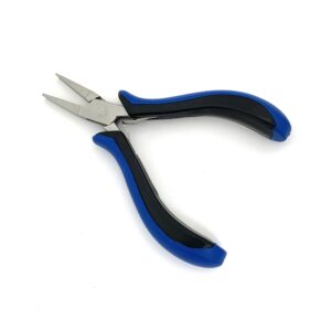 Closeup of flat nose jewelry pliers.