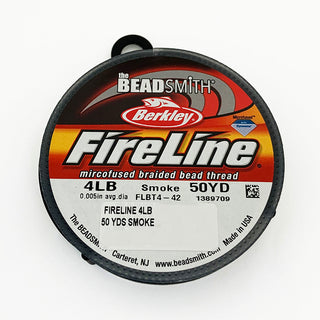 A 50yd spool of 4lb Smoke Fireline bead thread.