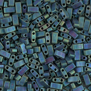 Closeup of glass Half Tila beads.