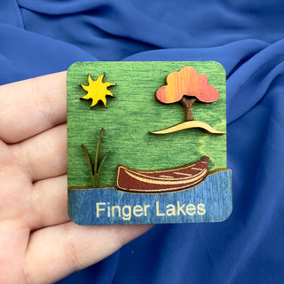 Finger Lakes Wooden Magnet