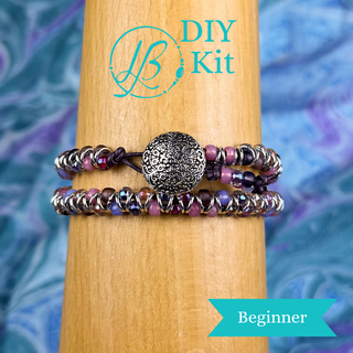 It's a Zip Double Wrap Bracelet - Purple Passionflower & Silver