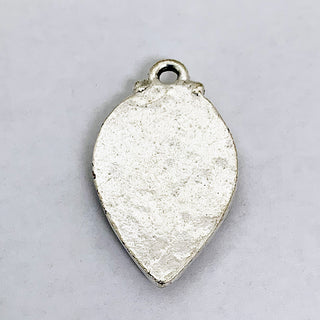 Back of silver plated teardrop charm.