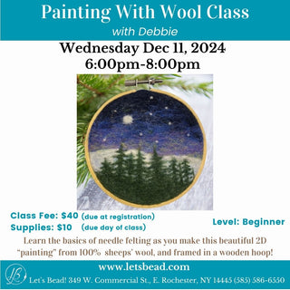 Flyer for Painting with Wool class Dec 11.