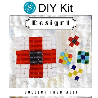 DIY beaded quilt square kit, design 1.