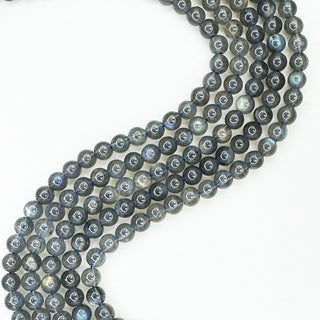 Strands of round Labradorite beads.