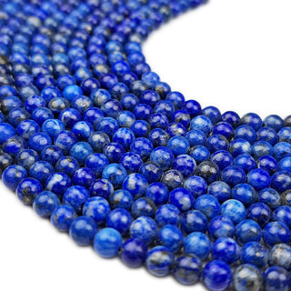 Strands of 4mm round Lapis beads.