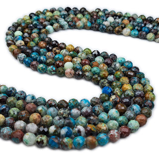 strands of 6mm faceted Chrysocolla Beads