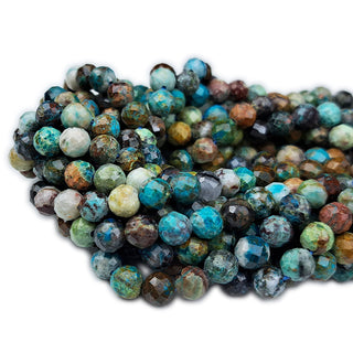 strands of 6mm faceted Chrysocolla Beads