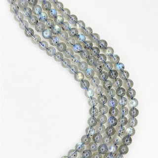 Strands of 6mm round Labradorite beads.