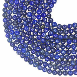 Strands of 6mm round lapis beads.