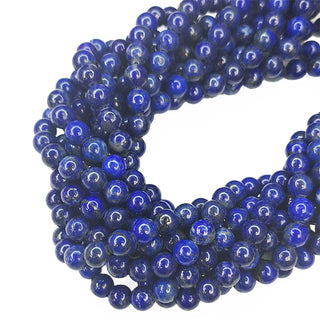 Strands of 6mm round lapis beads.