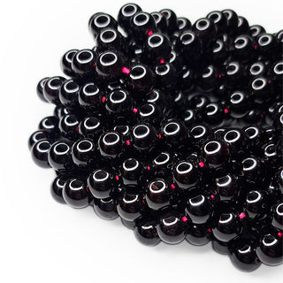 8mm smooth garnet beads