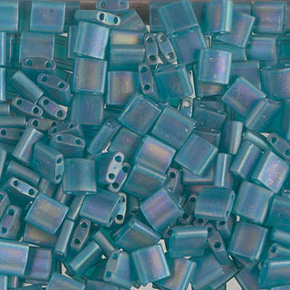 Closeup of glass Tila beads.