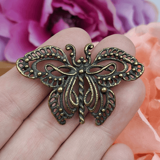 Antique Brass Butterfly 4-Loop Connector Charm