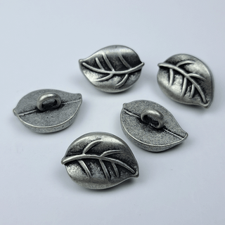 Leaf Button 18x13mm, Antique Silver