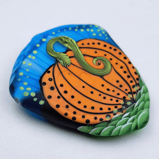 Lampwork glass bead of pumpkin