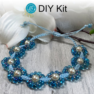 DIY Bracelet Kit, Forget-Me-Not colorway.