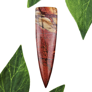 Red Creek Jasper dagger pendant with leaves.