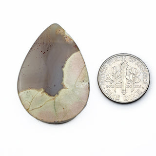 Oregon Opal teardrop pendant next to dime for scale.