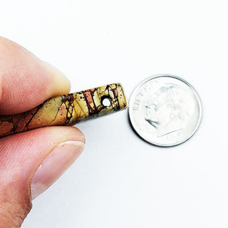 Red Creek Jasper dagger pendant with dime.