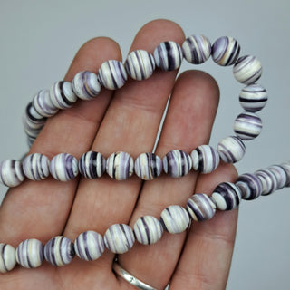 Wampum Shell 8mm Round 15.5in Strand