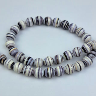 Wampum Shell 8mm Round 15.5in Strand