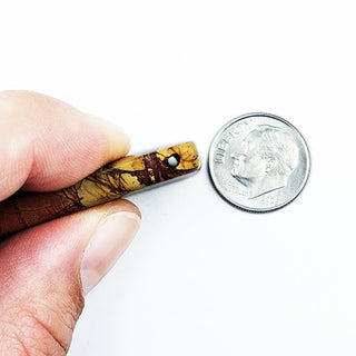 Red Creek Jasper dagger pendant with dime.