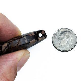 Outback Jasper Pendant side with dime.